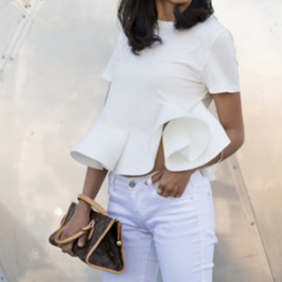 White scuba ruffle tee - Picture 2 of 4